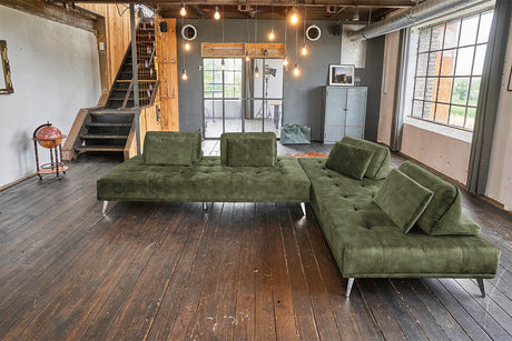 KAWOLA Sofa WIOLO Ecksofa velvet moosgrün
