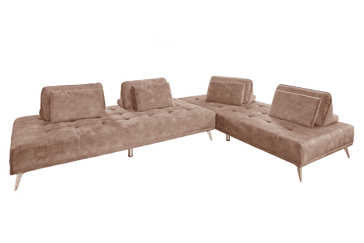 KAWOLA Sofa WIOLO Ecksofa velvet taupe