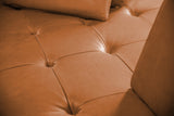 KAWOLA Sofa WIOLO Schlafsofa Daybed mit Hocker Leder cognac