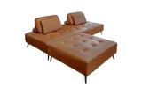 KAWOLA Sofa WIOLO Schlafsofa Daybed mit Hocker Leder cognac