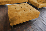 KAWOLA Sofa WIOLO Schlafsofa Daybed mit Hocker velvet cognac