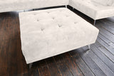 KAWOLA Sofa WIOLO Schlafsofa Daybed mit Hocker velvet cremeweiß