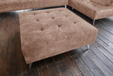 KAWOLA Sofa WIOLO Schlafsofa Daybed mit Hocker velvet taupe