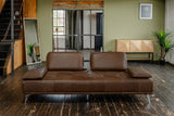 KAWOLA Sofa WIOLO Schlafsofa Daybed Leder dunkelbraun