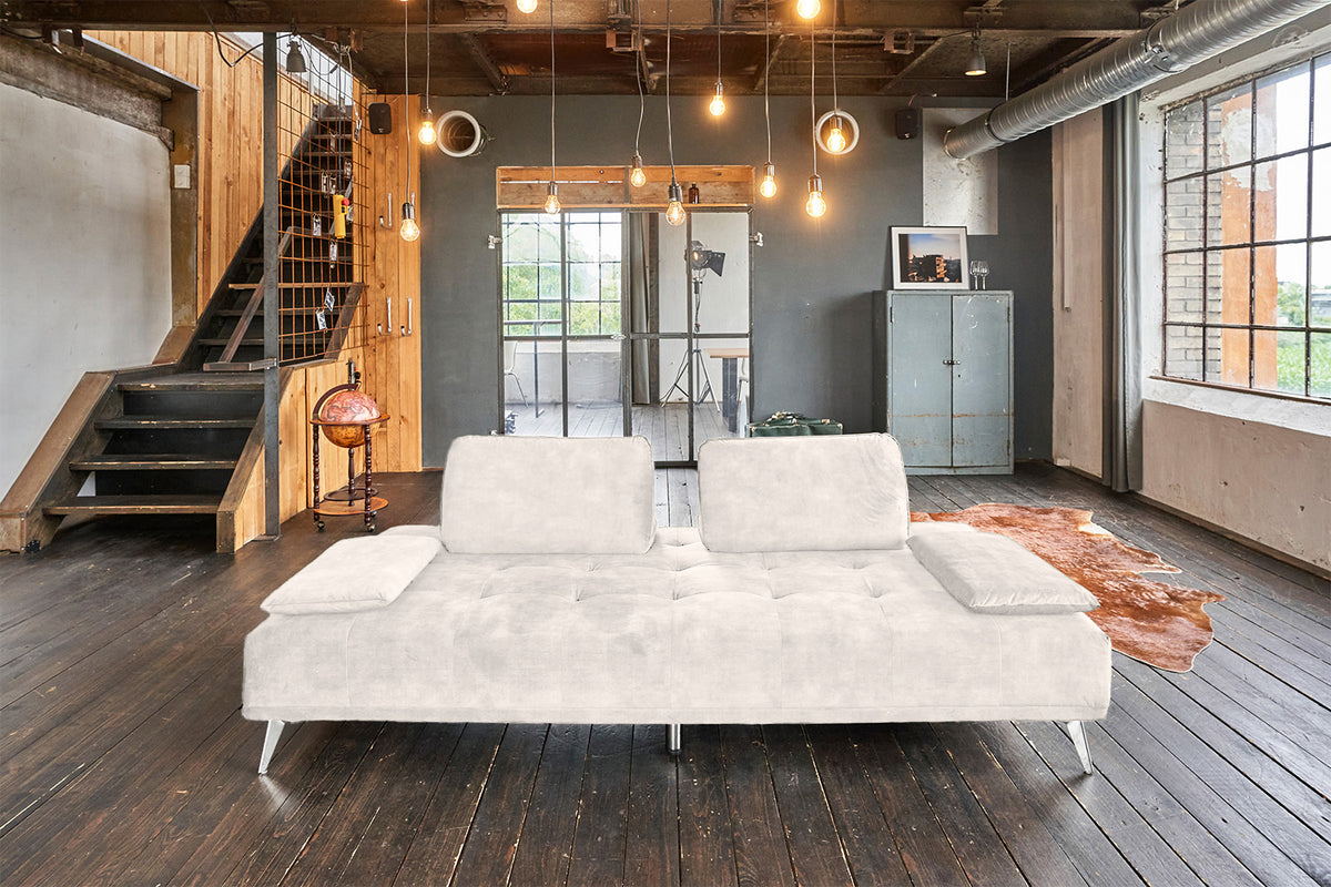 KAWOLA Sofa WIOLO Schlafsofa Daybed velvet cremeweiß