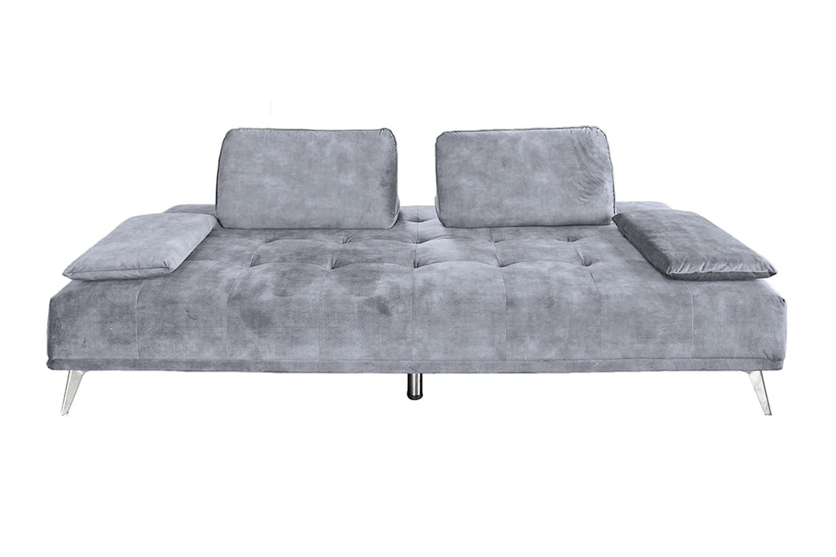KAWOLA Sofa WIOLO Schlafsofa Daybed velvet grau