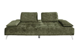 KAWOLA Sofa WIOLO Schlafsofa Daybed velvet moosgrün