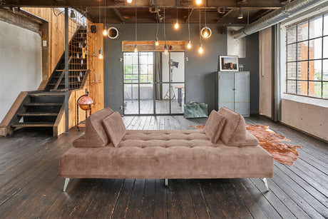 KAWOLA Sofa WIOLO Schlafsofa Daybed velvet taupe
