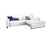 KAWOLA Sofa YORK Leder Recamiere white