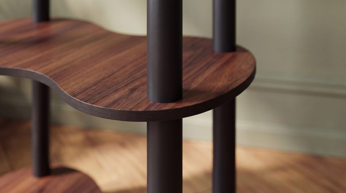 KAWOLA Stehlampe DALORA Holz walnuss