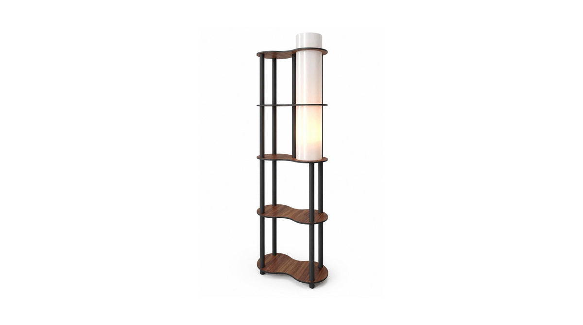 KAWOLA Stehlampe DALORA Holz walnuss
