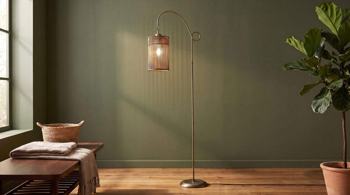 KAWOLA Stehlampe DOREVA Bambus antik