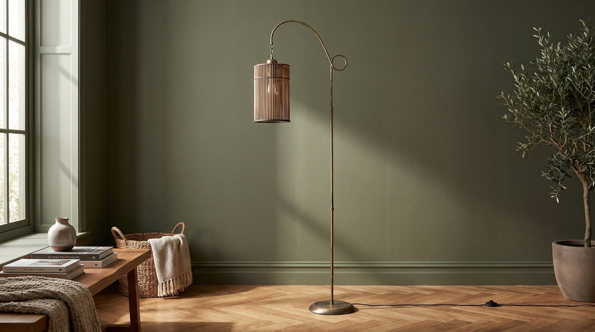 KAWOLA Stehlampe DOREVA Bambus antik