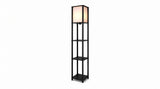 KAWOLA Stehlampe ELVARA Holz schwarz