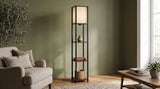 KAWOLA Stehlampe ELVARA Holz walnuss