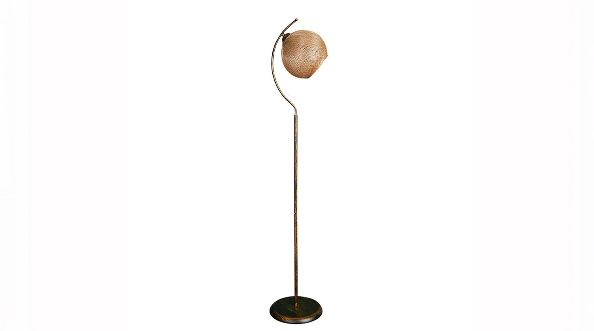 KAWOLA Stehlampe VESUVIA Jute gold schwarz
