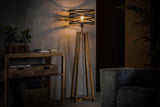 KAWOLA Stehleuchte DALIAN Stehlampe Holz/Metall schwarz
