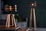KAWOLA Stehleuchte DALIAN Stehlampe Holz/Metall schwarz