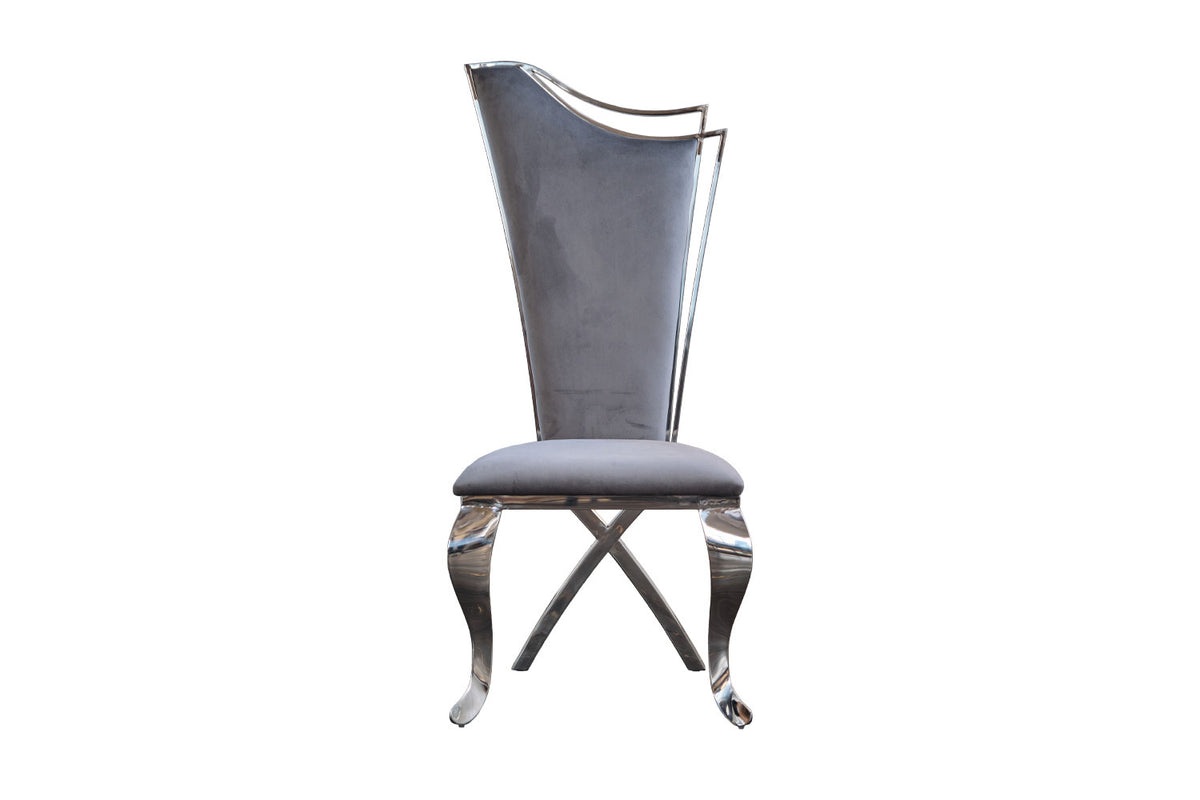 KAWOLA Stuhl AMALIA Esszimmerstuhl Barock Velvet grau