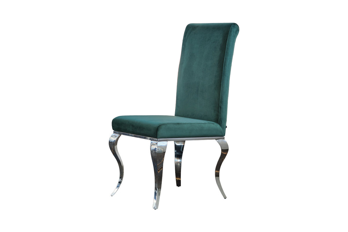 KAWOLA Stuhl LEIA Esszimmerstuhl Barock Velvet grün