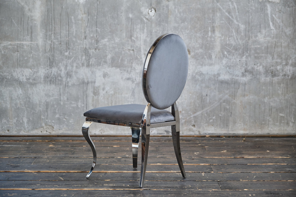KAWOLA Stuhl LINDA Esszimmerstuhl Barock Velvet grau