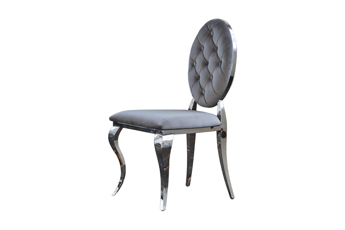 KAWOLA Stuhl LINDA Esszimmerstuhl Barock Velvet grau