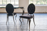 KAWOLA Stuhl LINDA Esszimmerstuhl Barock Velvet schwarz