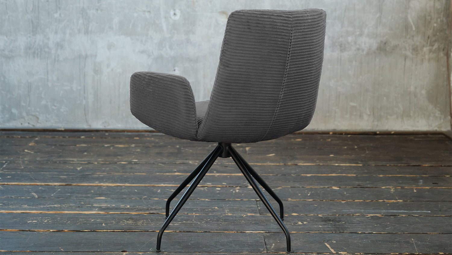 KAWOLA Stuhl NEW CHARME Drehstuhl Esszimmersessel Cord grau