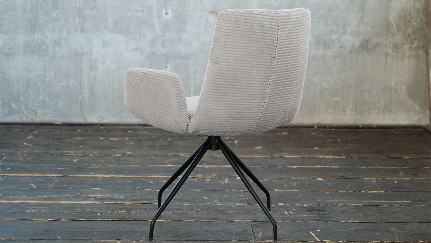 KAWOLA Stuhl NEW CHARME Drehstuhl Esszimmersessel Cord hellgrau