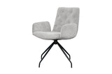 KAWOLA Stuhl NEW CHARME Drehstuhl Esszimmersessel Cord hellgrau