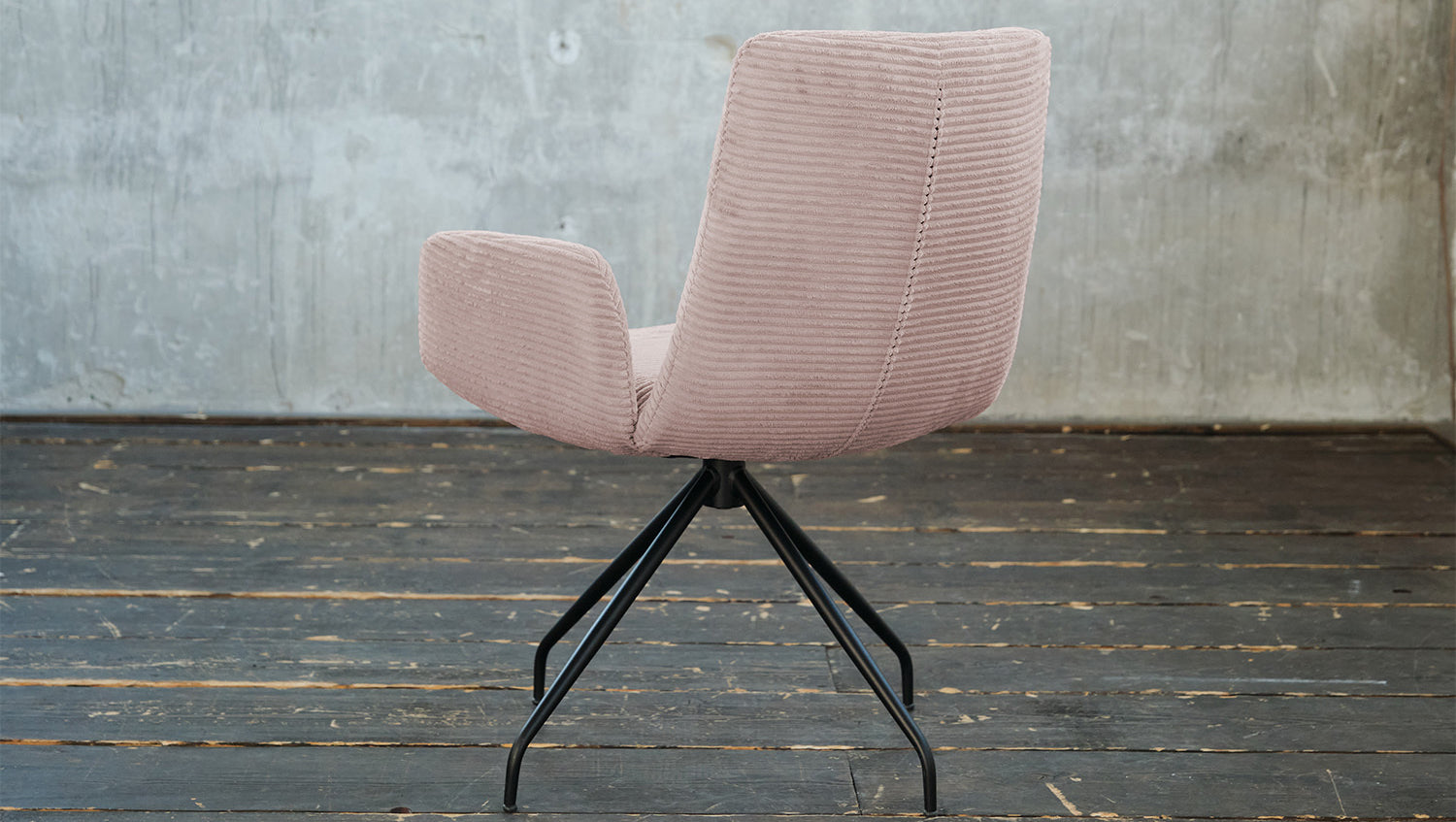 KAWOLA Stuhl NEW CHARME Drehstuhl Esszimmersessel Cord rosa