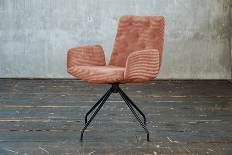 KAWOLA Stuhl NEW CHARME Drehstuhl Esszimmersessel Cord rost