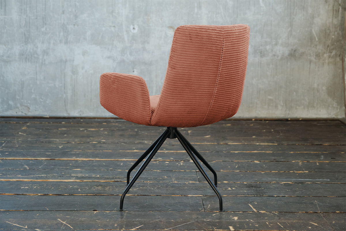 KAWOLA Stuhl NEW CHARME Drehstuhl Esszimmersessel Cord rost
