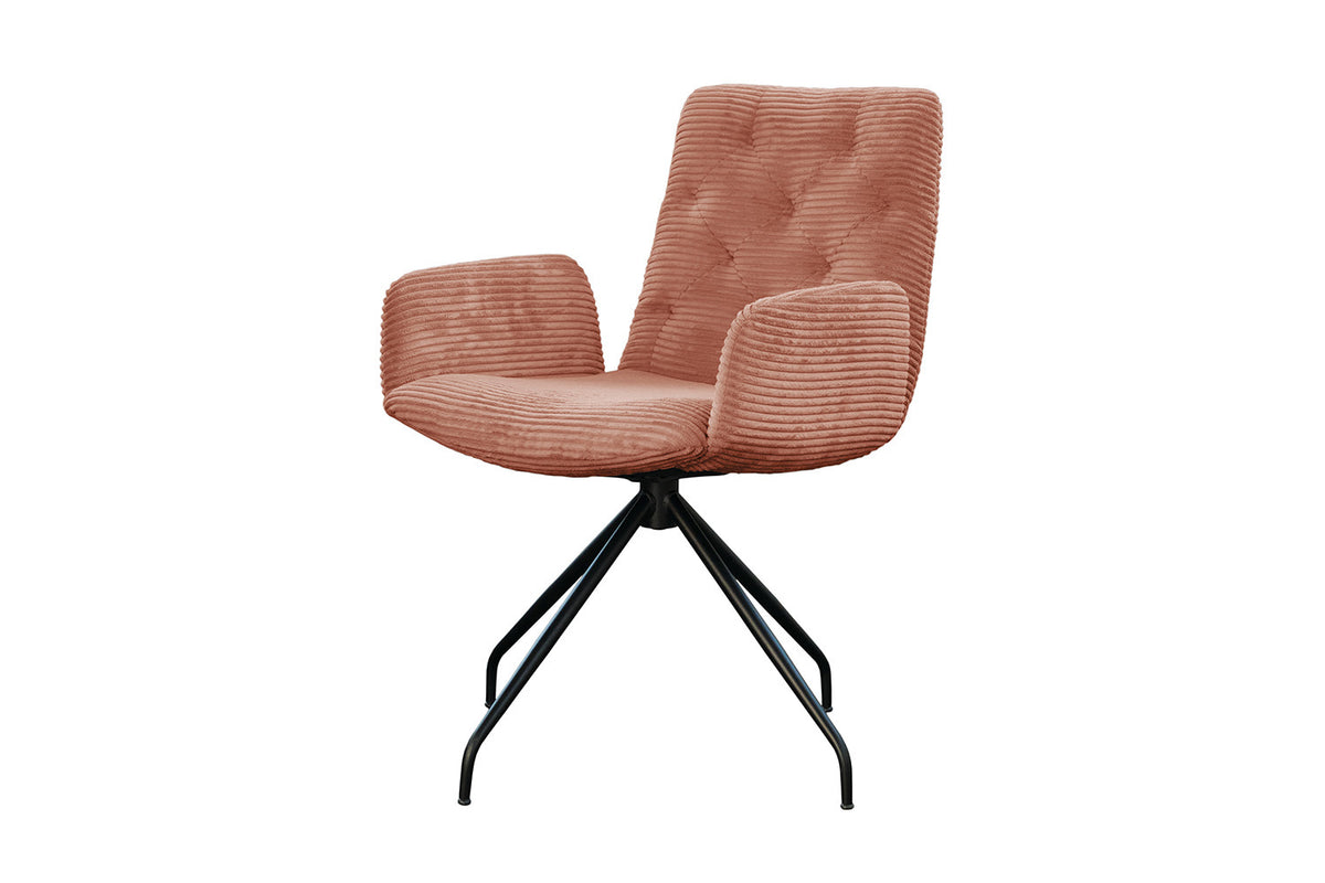 KAWOLA Stuhl NEW CHARME Drehstuhl Esszimmersessel Cord rost