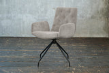 KAWOLA Stuhl NEW CHARME Drehstuhl Esszimmersessel Cord steingrau