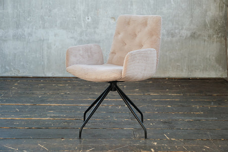 KAWOLA Stuhl NEW CHARME Drehstuhl Esszimmersessel Cord taupe