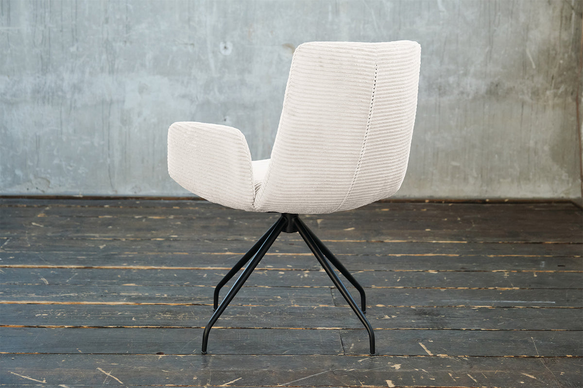 KAWOLA Stuhl NEW CHARME Drehstuhl Esszimmersessel Cord weiß