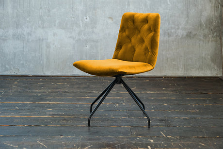 KAWOLA Stuhl NEW CHARME Drehstuhl Esszimmerstuhl Velvet curry