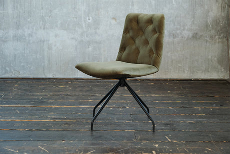 KAWOLA Stuhl NEW CHARME Drehstuhl Esszimmerstuhl Velvet oliv
