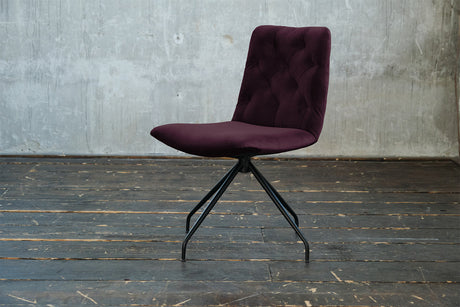 KAWOLA Stuhl NEW CHARME Drehstuhl Esszimmerstuhl Velvet purple