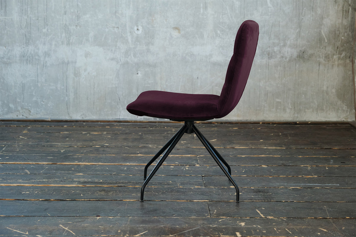 KAWOLA Stuhl NEW CHARME Drehstuhl Esszimmerstuhl Velvet purple