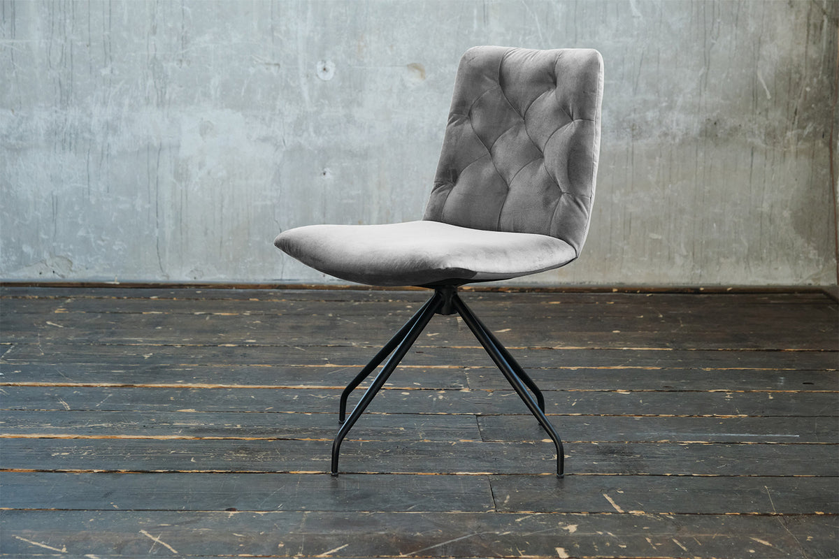 KAWOLA Stuhl NEW CHARME Drehstuhl Esszimmerstuhl Velvet silber