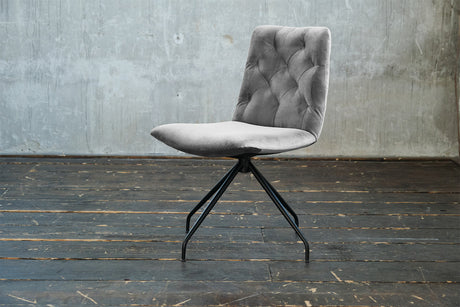 KAWOLA Stuhl NEW CHARME Drehstuhl Esszimmerstuhl Velvet silber