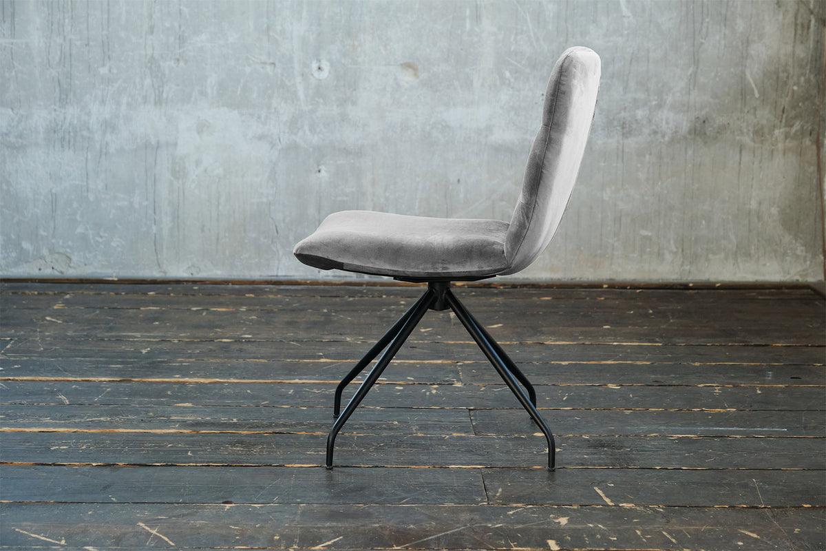 KAWOLA Stuhl NEW CHARME Drehstuhl Esszimmerstuhl Velvet silber
