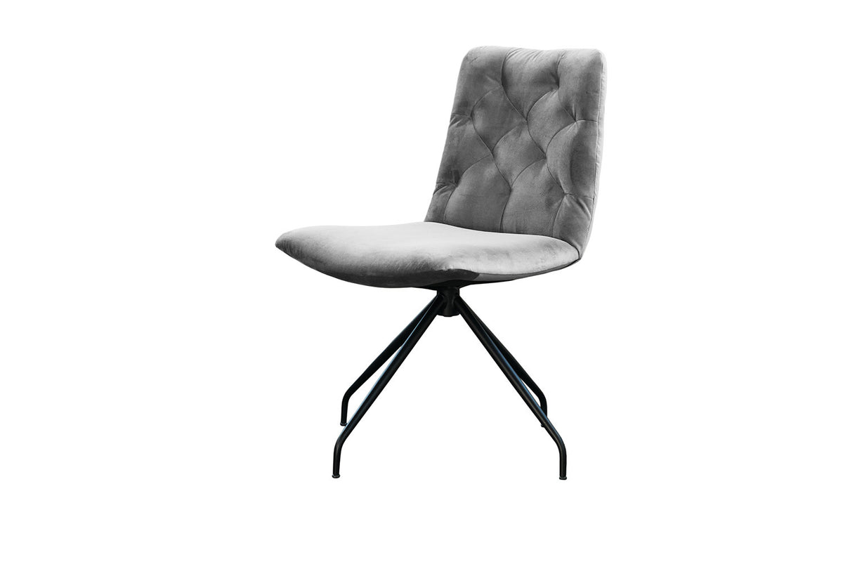 KAWOLA Stuhl NEW CHARME Drehstuhl Esszimmerstuhl Velvet silber