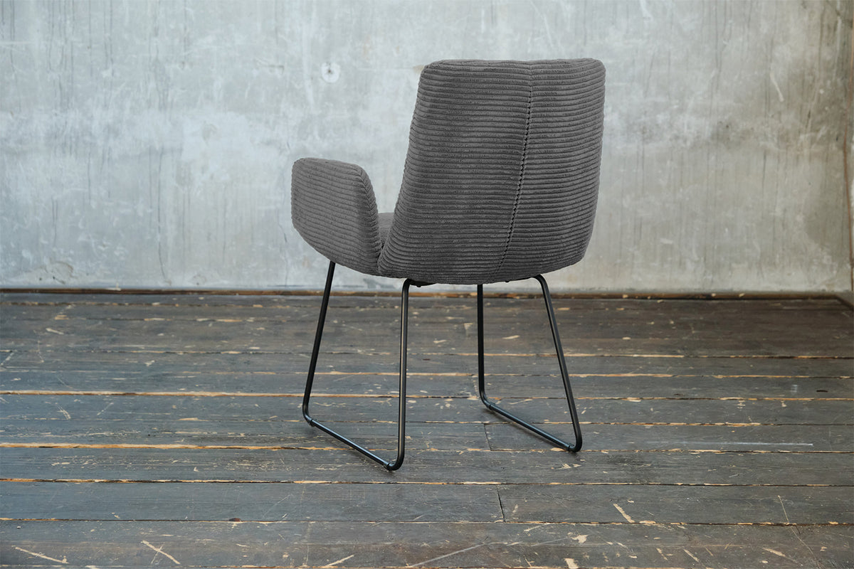 KAWOLA Stuhl NEW CHARME Esszimmersessel Cord grau