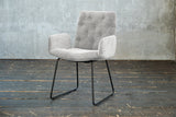 KAWOLA Stuhl NEW CHARME Esszimmersessel Cord hellgrau