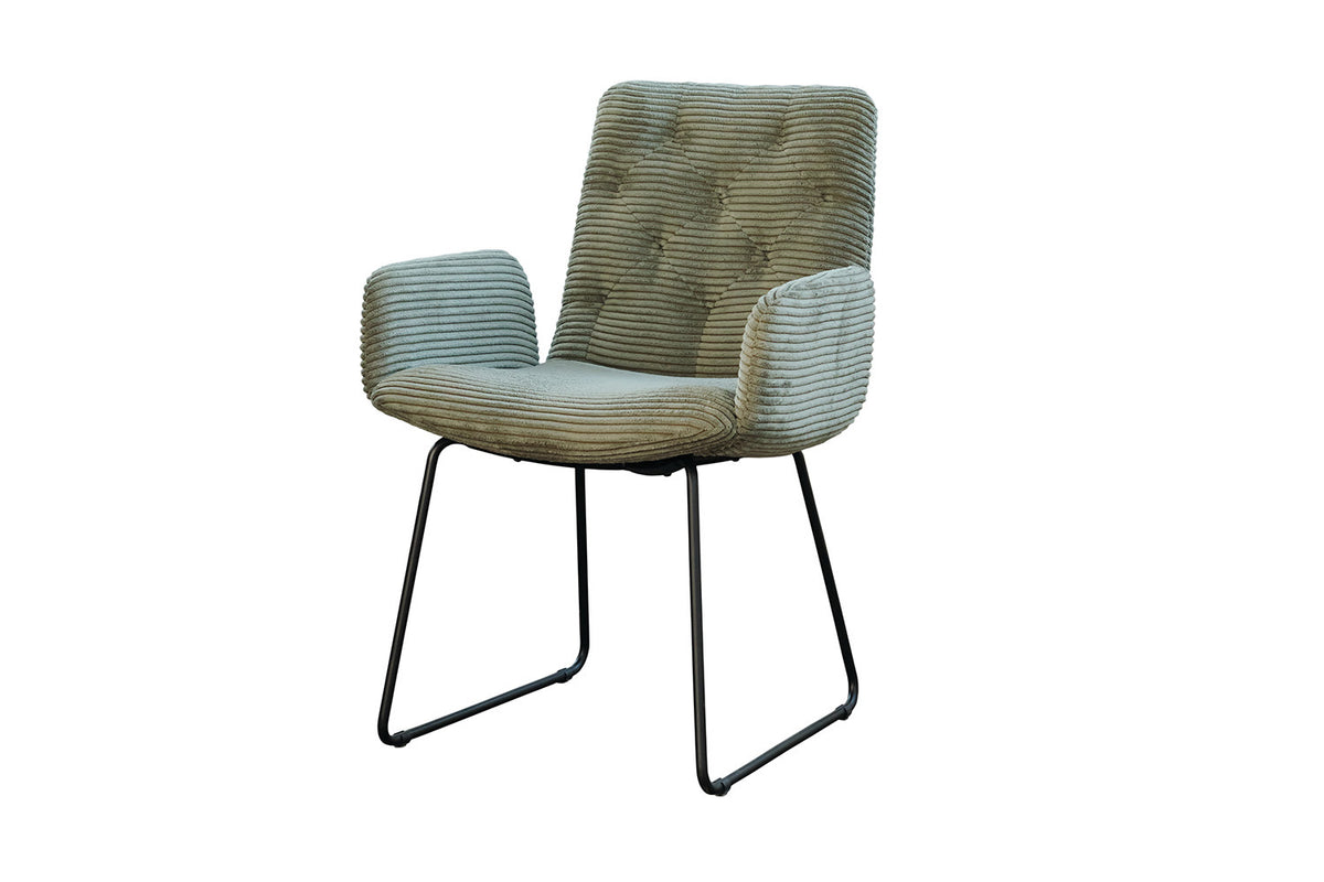 KAWOLA Stuhl NEW CHARME Esszimmersessel Cord olivgrün