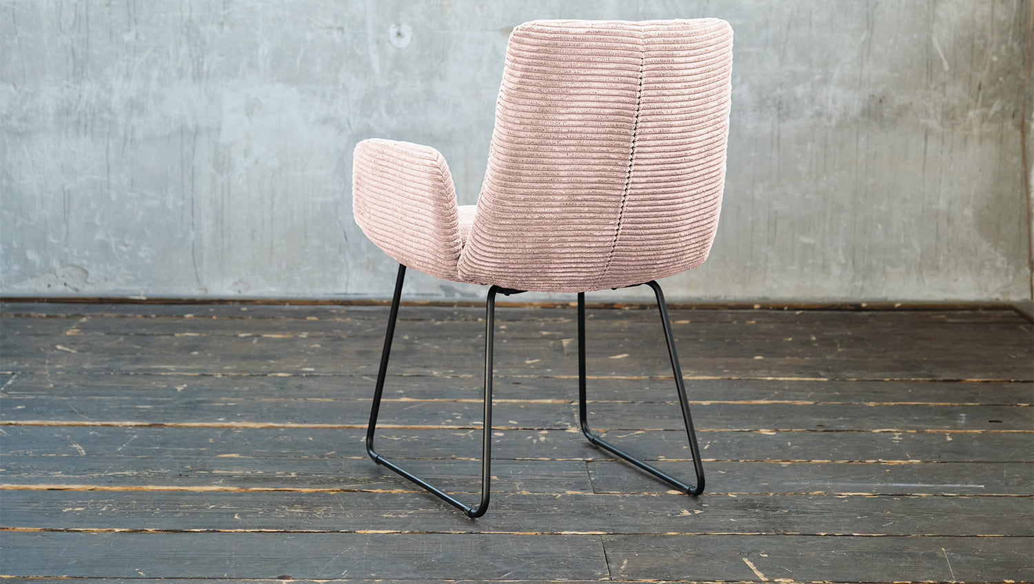 KAWOLA Stuhl NEW CHARME Esszimmersessel Cord rosa