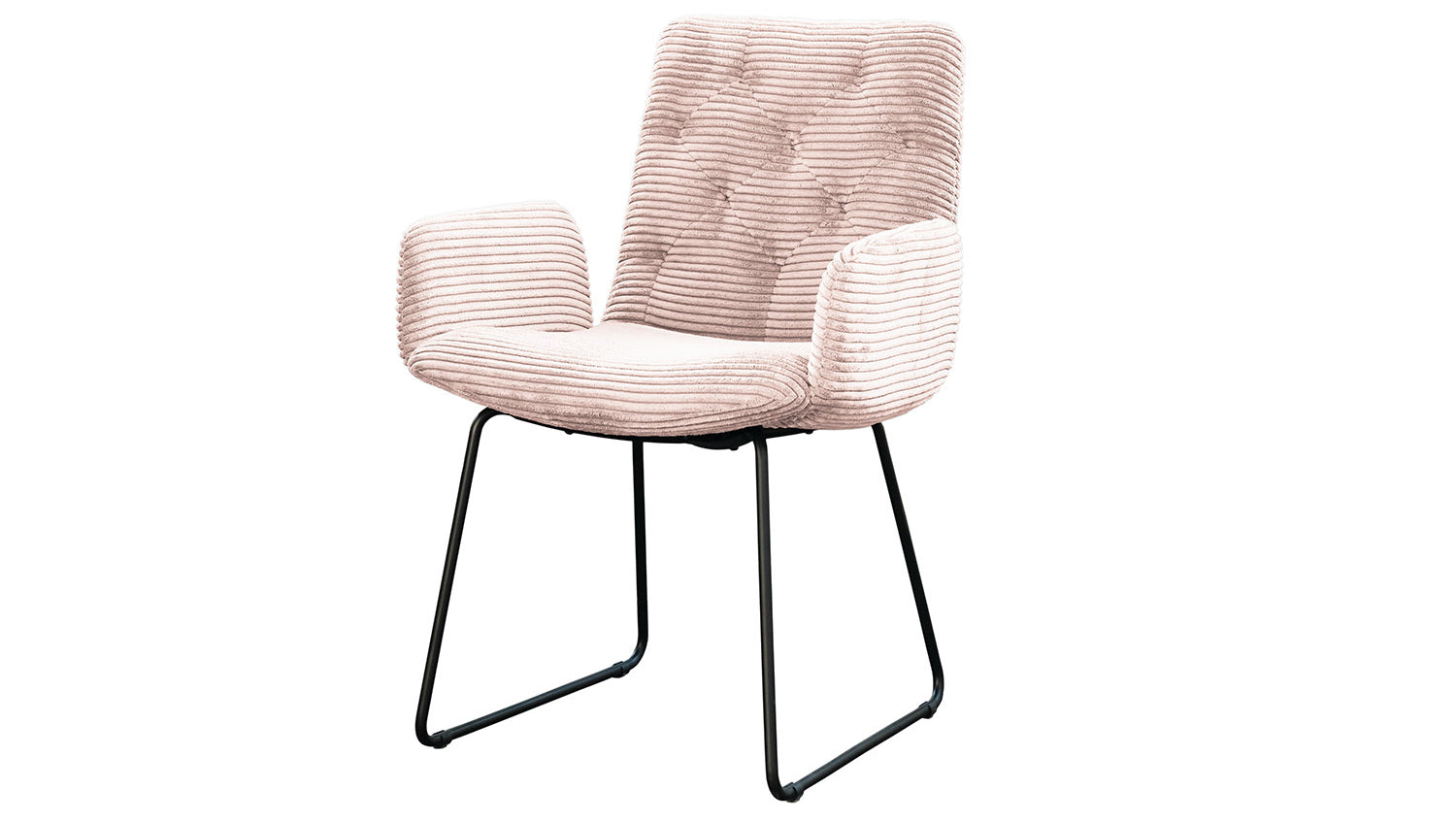 KAWOLA Stuhl NEW CHARME Esszimmersessel Cord rosa